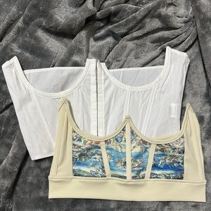 Fashion Nova White Sleeveless Bustier Crop Top